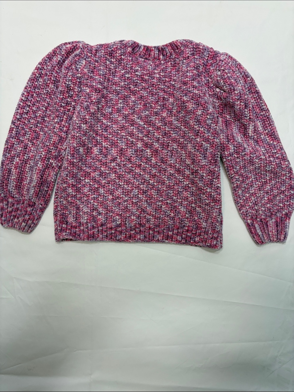 Okie Dokie Pink Multicolor Knit Puff Sleeve Sweater sz 3T